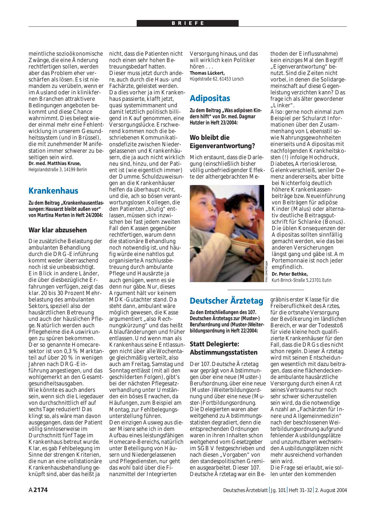 Vorschauseite 1: Adipositas: Wo bleibt die Eigenverantwortung?
