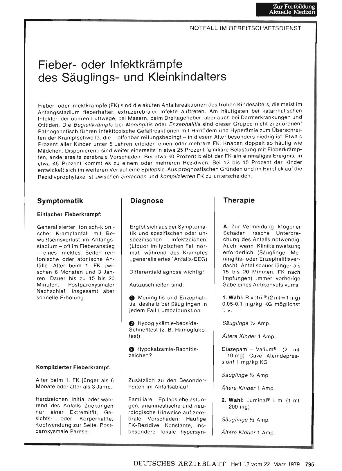 Vorschauseite 1: Fieberoder Infektkrämpfe des Säuglingsund Kleinkindalters