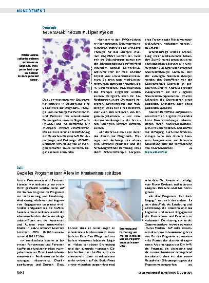 Vorschauseite 1: Onkologie: Neue S3-Leitlinie zum Multiplen Myelom