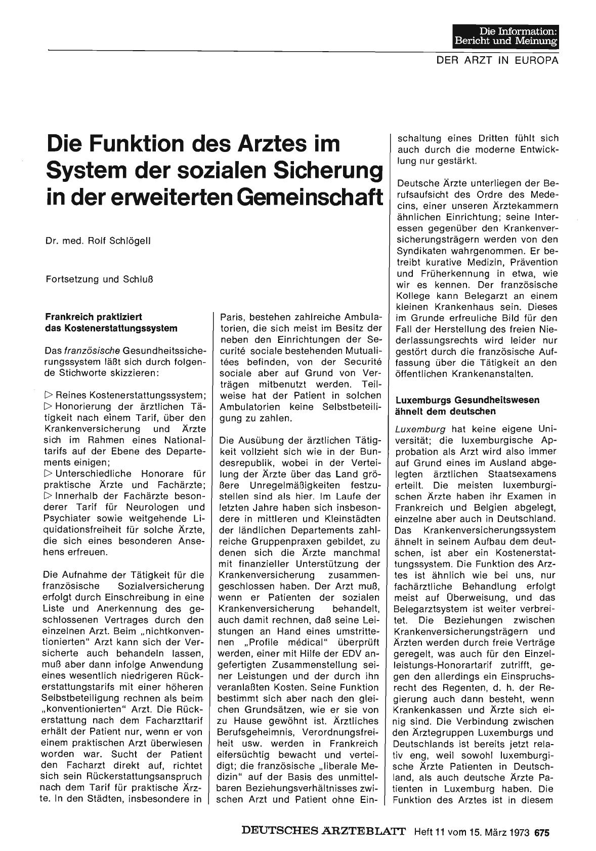 Vorschauseite 1: Die Funktion des Arztes im System der sozialen Sicherung in der erweiterten Gemeinschaft