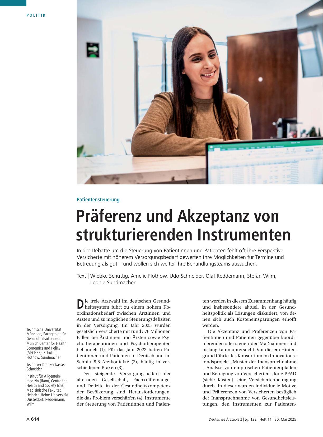 Vorschauseite 1: Patientensteuerung: Präferenz und Akzeptanz von strukturierenden Instrumenten