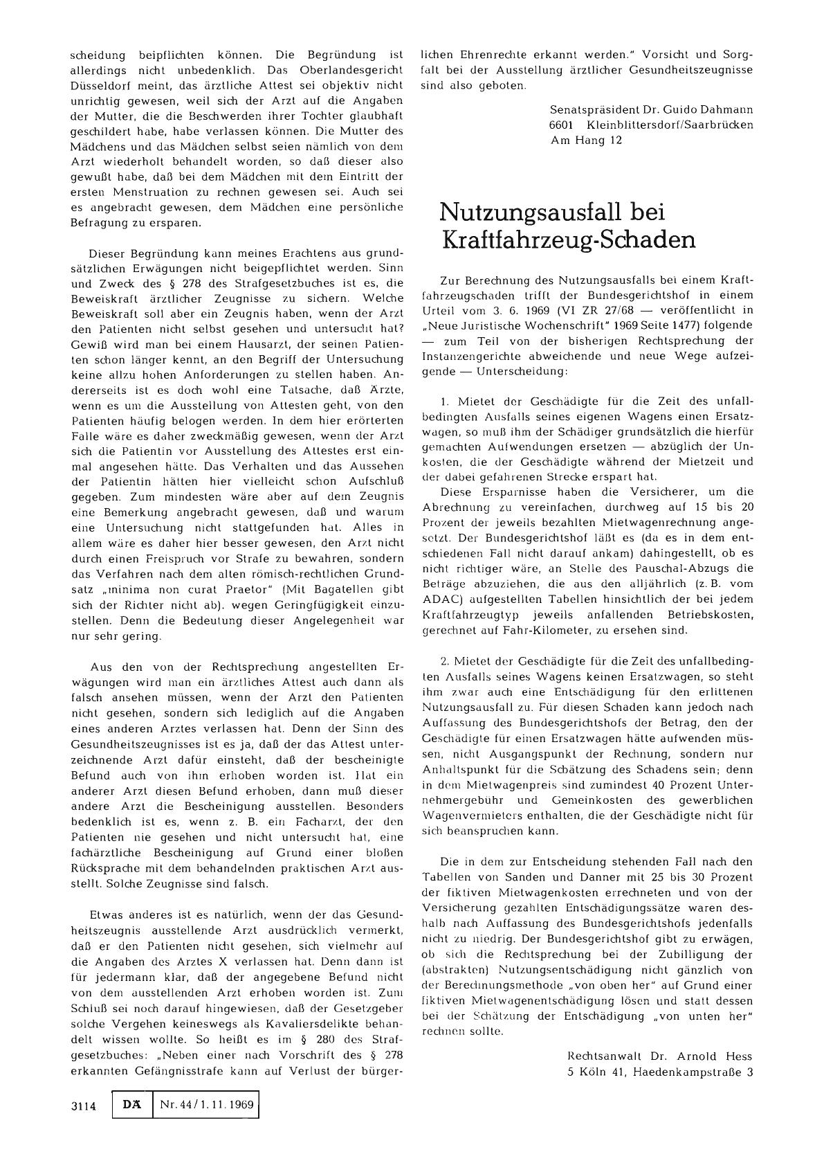 Vorschauseite 1: Nutzungsausfall bei Kraftfahrzeug-Schaden