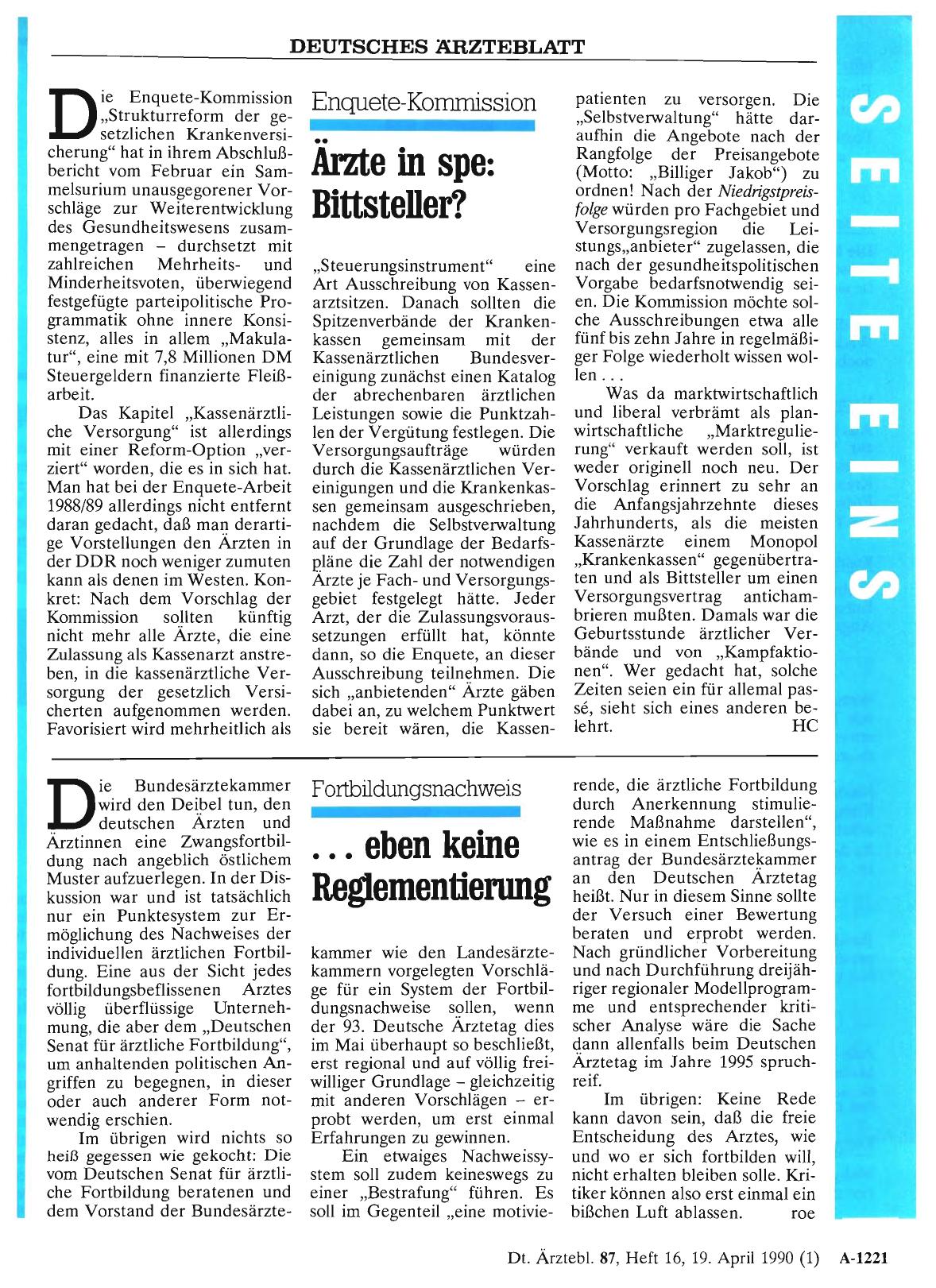 Vorschauseite 1: Fortbildungsnachweis: .. . eben keine Reglementierung