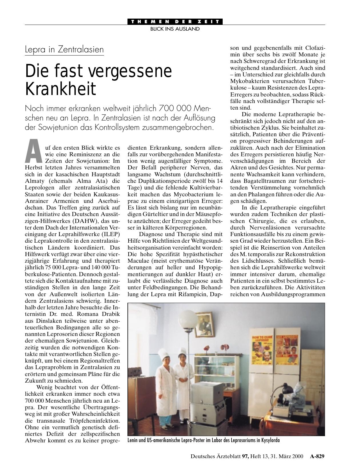 Vorschauseite 1: Lepra in Zentralasien: Die fast vergessene Krankheit