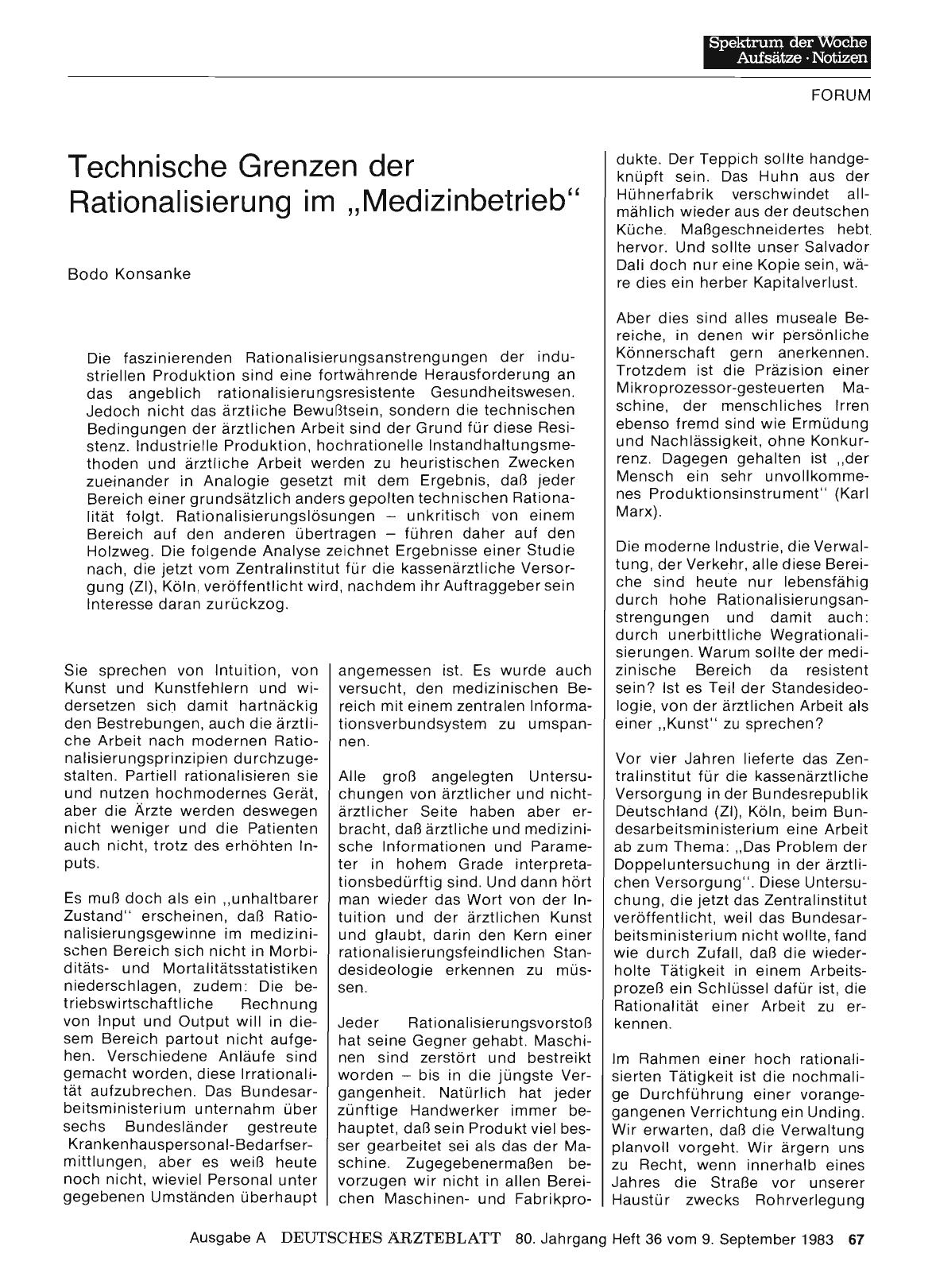 Vorschauseite 1: Technische Grenzen der Rationalisierung im „Medizinbetrieb“
