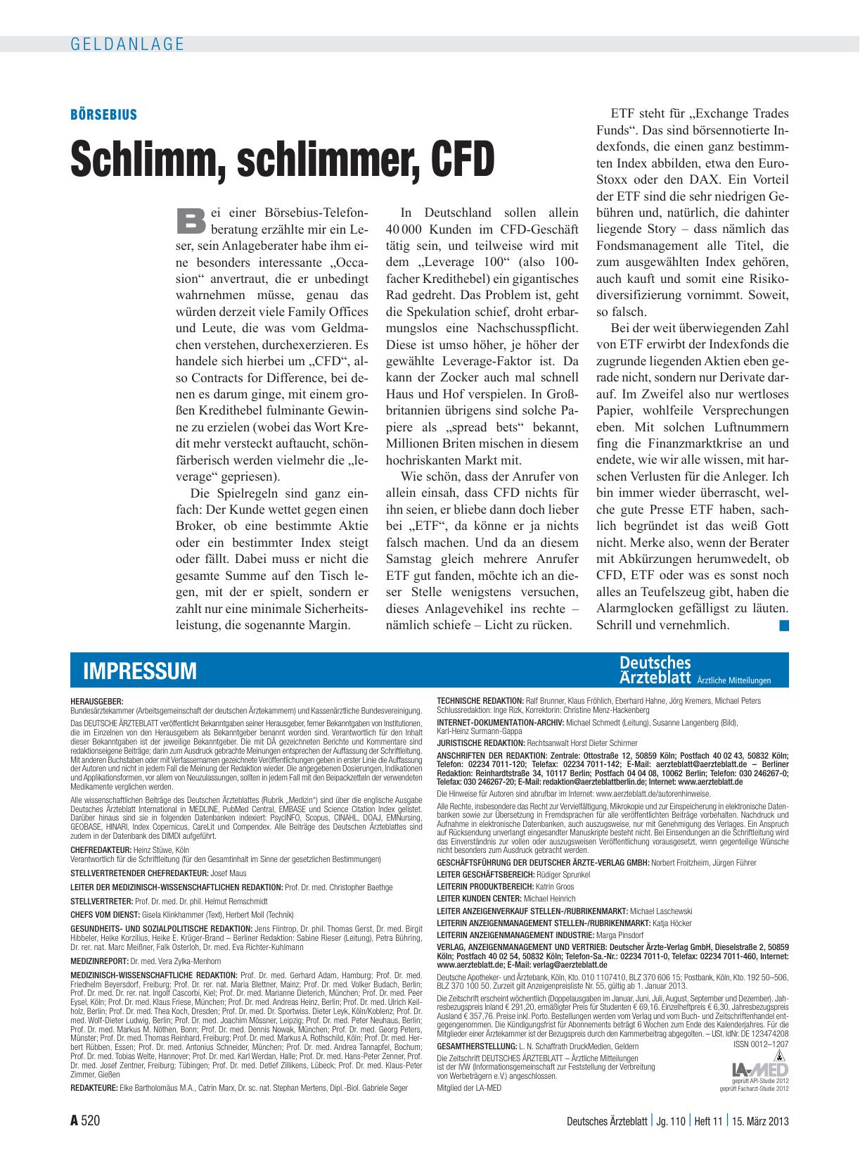 Vorschauseite 1: Börsebius: Schlimm, schlimmer, CFD