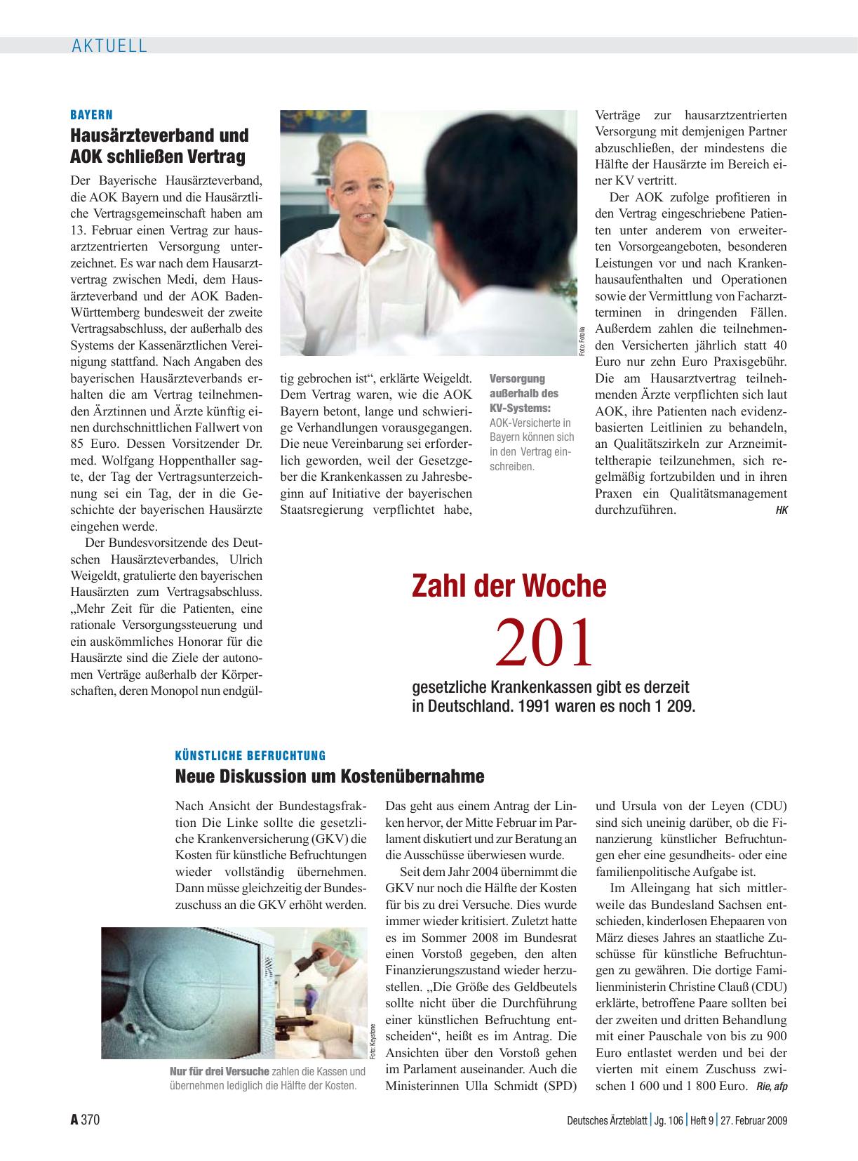 Vorschauseite 1: Künstliche Befruchtung: Neue Diskussion um Kostenübernahme
