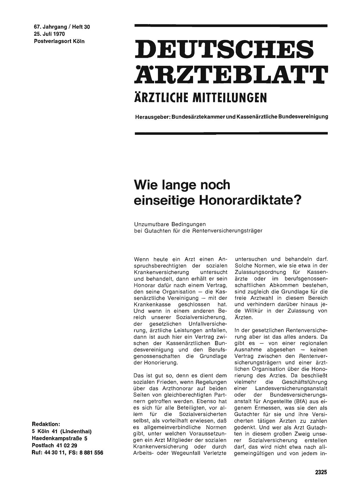 Vorschauseite 1: Wie lange noch einseitige Honorardiktate?
