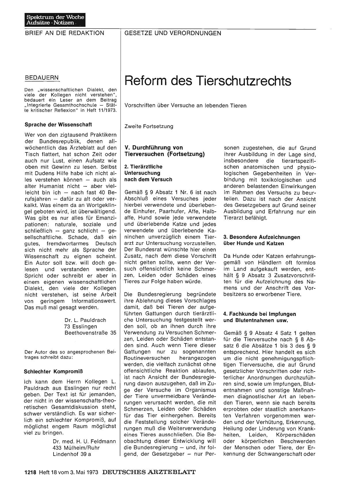 Vorschauseite 1: Bedauern: Sprache der Wissenschaft