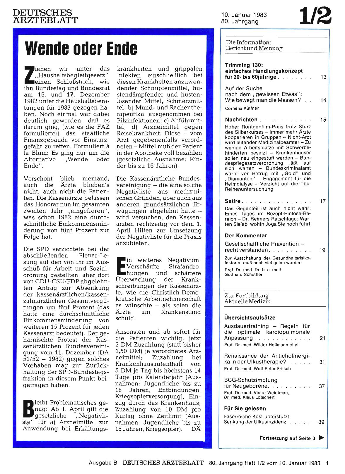 Vorschauseite 1: Wende oder Ende