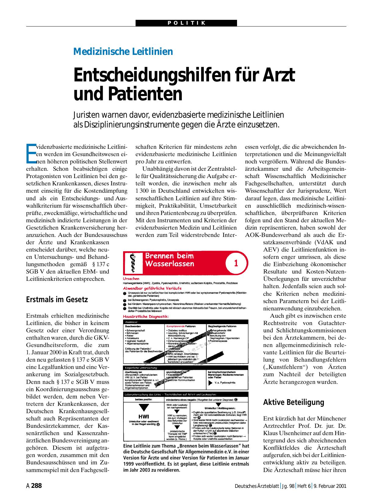 Vorschauseite 1: Medizinische Leitlinien: Entscheidungshilfen für Arzt und Patienten