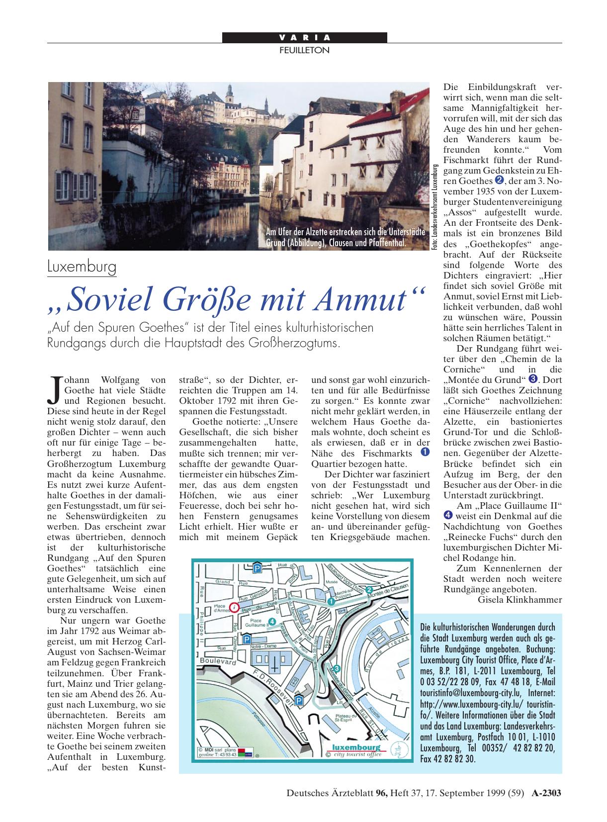 Vorschauseite 1: Luxemburg: „Soviel Größe mit Anmut“