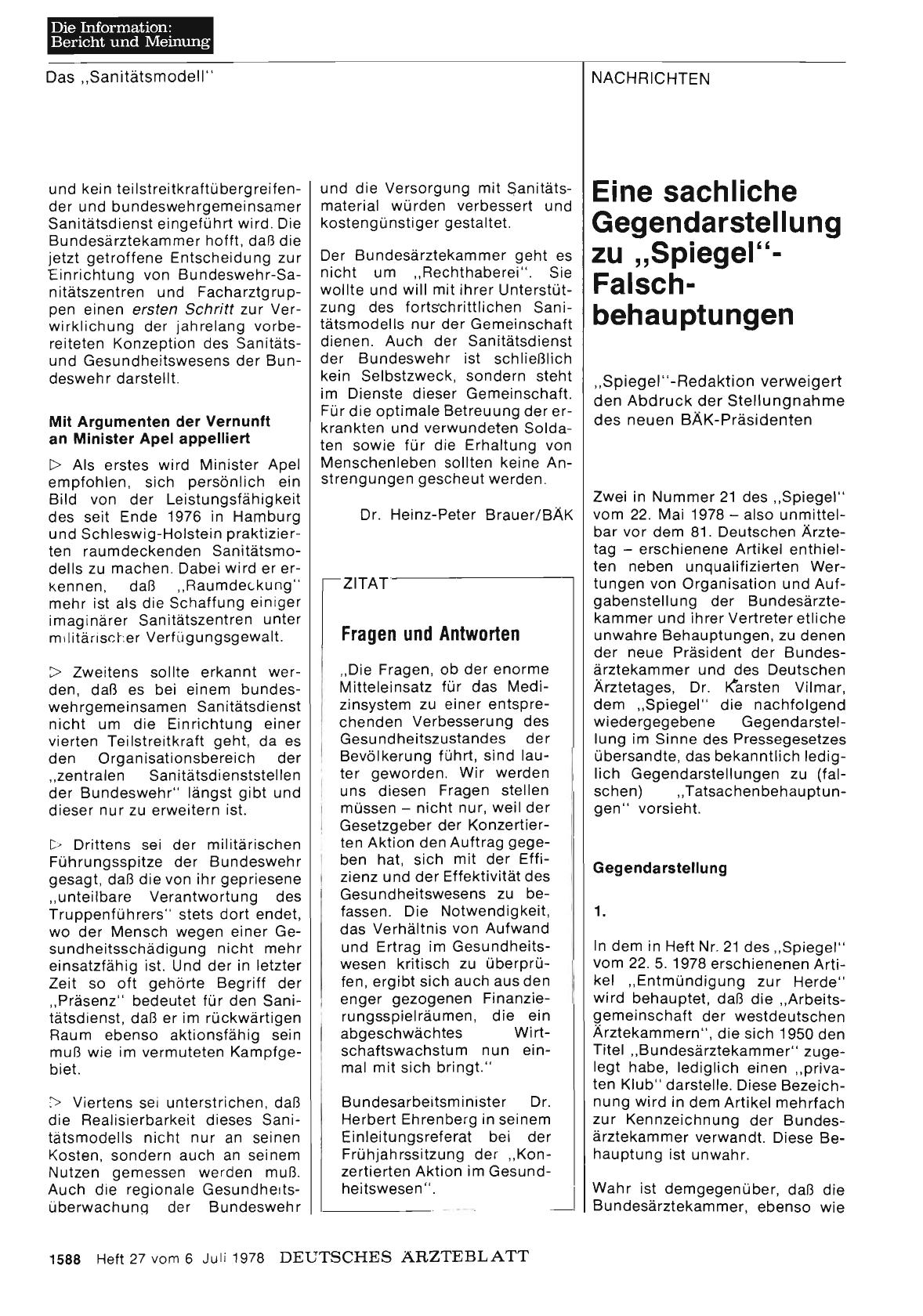 Vorschauseite 1: Eine sachliche Gegendarstellung zu „Spiegel“- Falschbehauptungen