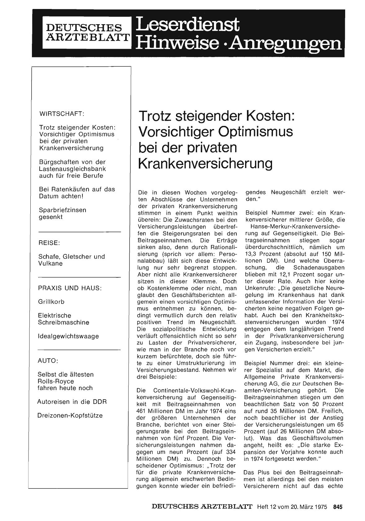 Vorschauseite 1: Trotz steigender Kosten: Vorsichtiger Optimismus bei der privaten Krankenversicherung