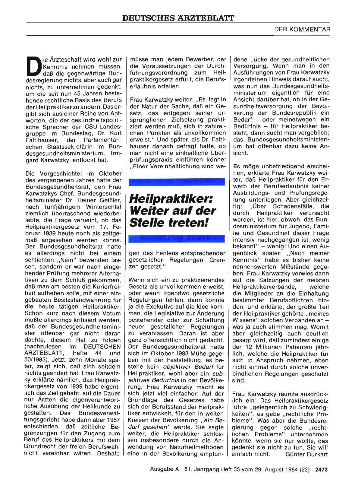 Vorschauseite 1: Heilpraktiker: Weiter auf der Stelle treten!