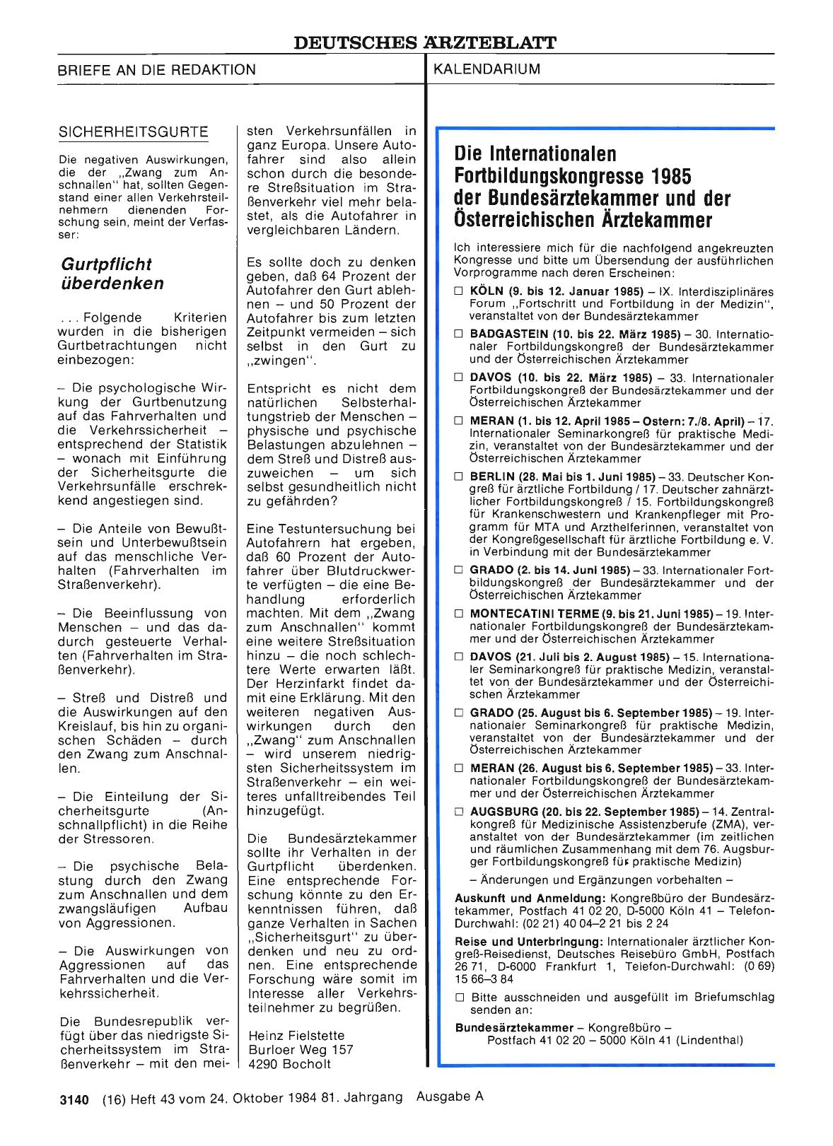 Vorschauseite 1: SICHERHEITSGURTE: Gurtpflicht überdenken
