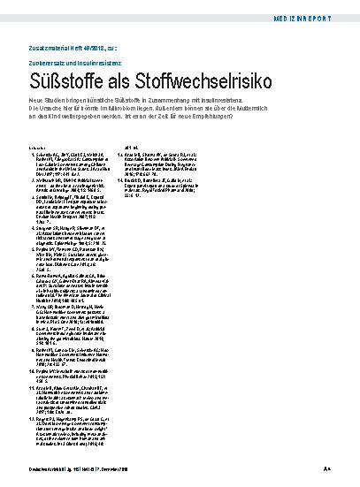 Vorschauseite 4: Zuckerersatz und Insulinresistenz: Süßstoffe als Stoffwechselrisiko