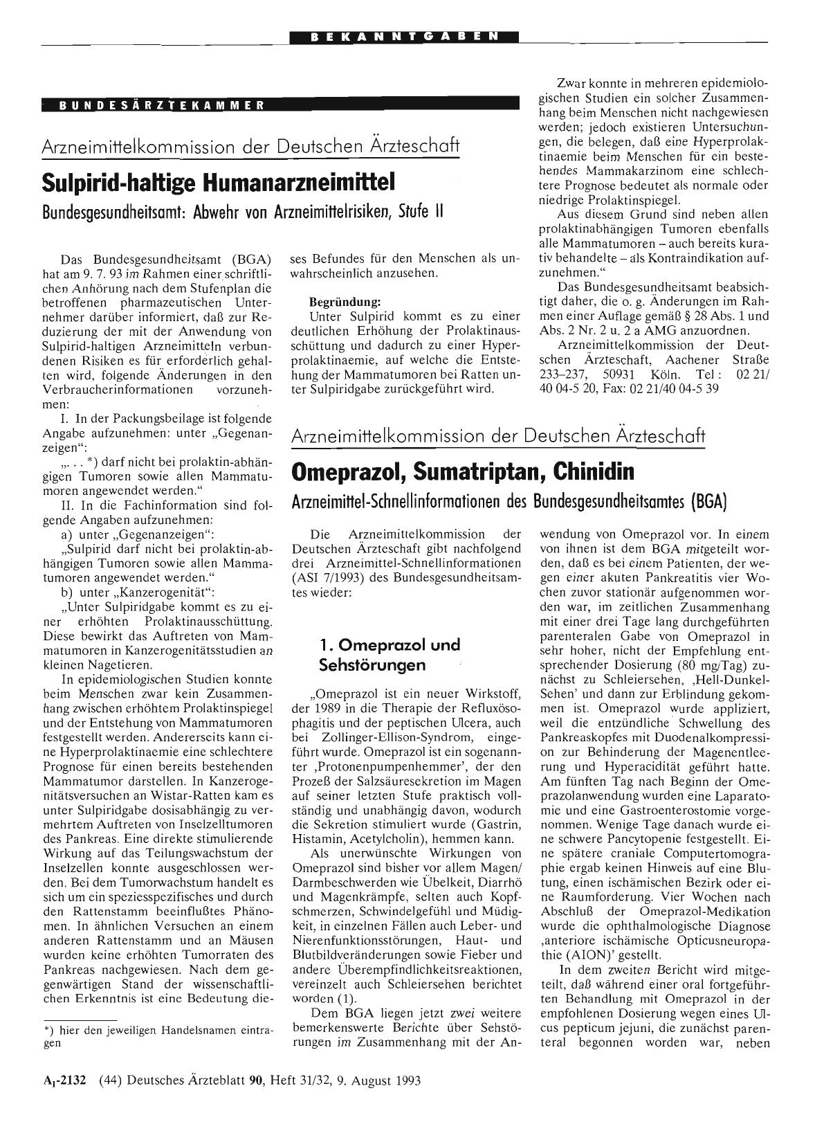 Vorschauseite 1: Sulpirid-hattige Humanarzneimittel