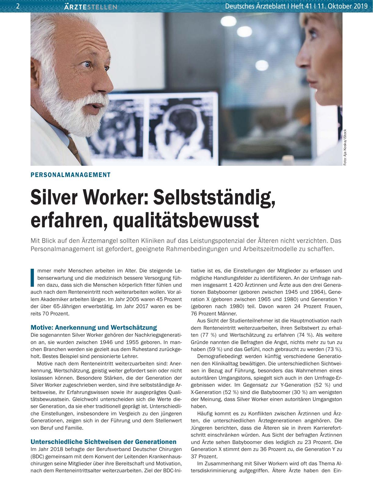 Vorschauseite 1: Personalmanagement: Silver Worker – Selbstständig, erfahren, qualitätsbewusst