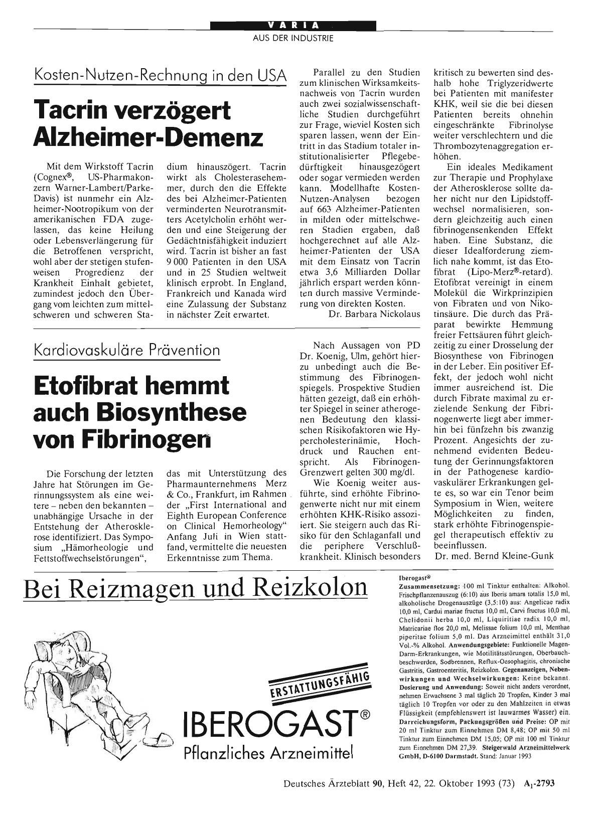 Vorschauseite 1: Kardiovaskuläre Prävention: Etofibrat hemmt auch Biosynthese von Fibrinogen