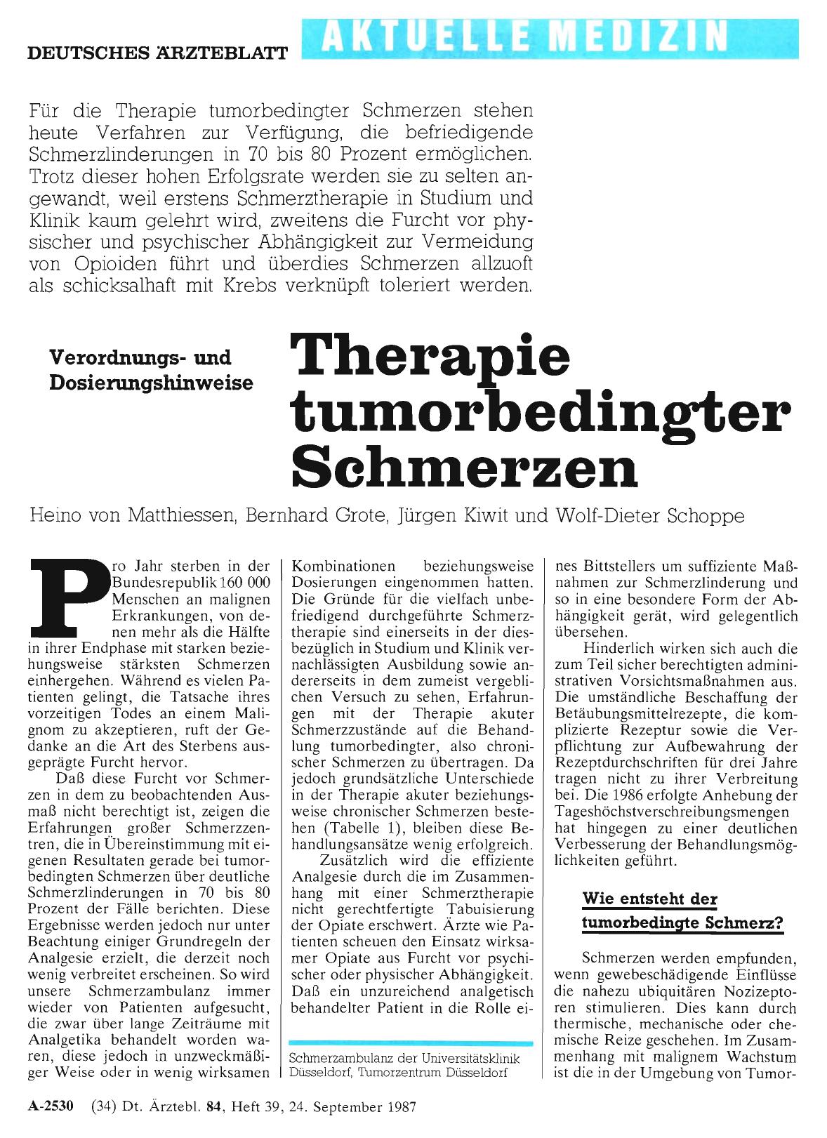 Vorschauseite 1: Therapie tumorbedingter Schmerzen