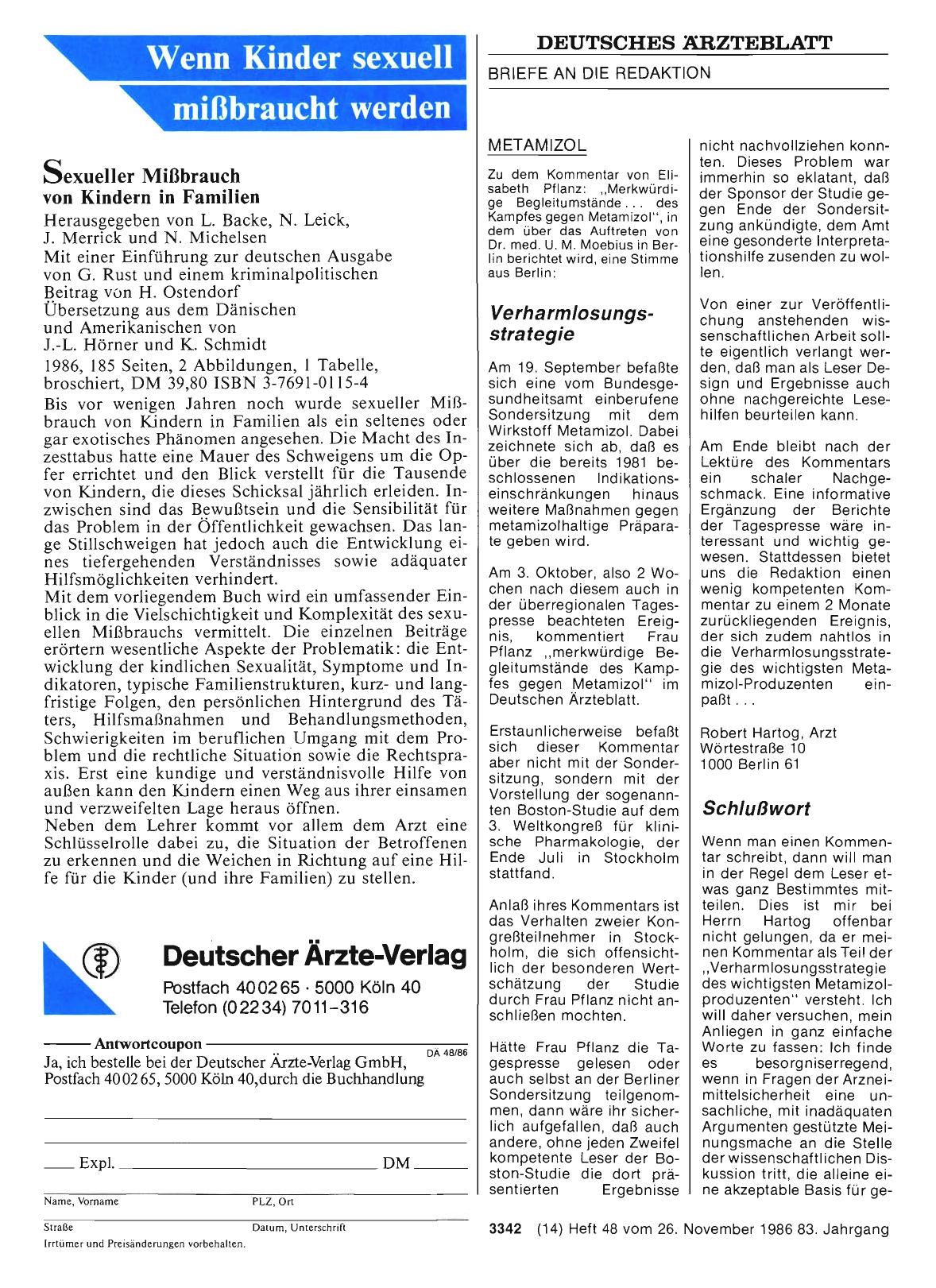 Vorschauseite 1: METAMIZOL: Schlußwort