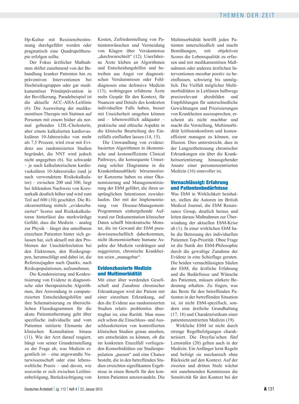 Vorschauseite 2: Evidenzbasierte Medizin: Kein L’art pour l’art, sondern zum Nutzen der Patienten