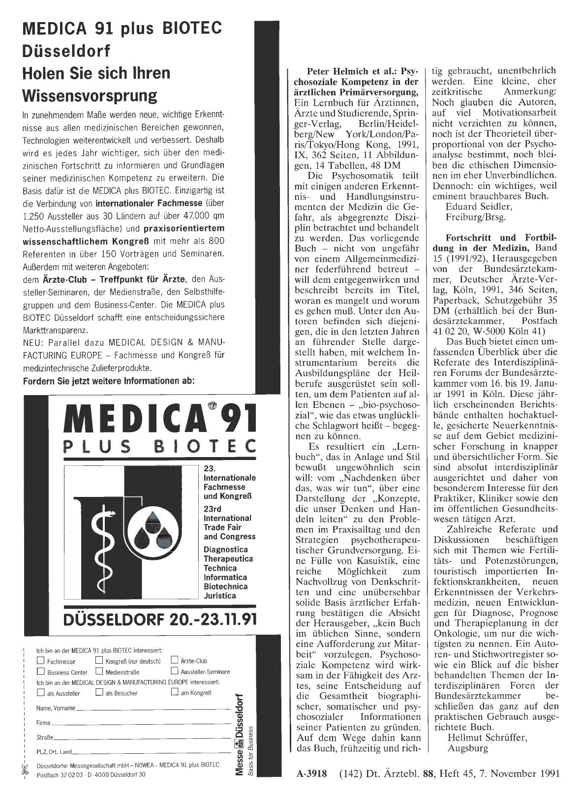 Vorschauseite 1: Fortschritt und Fortbildung in der Medizin