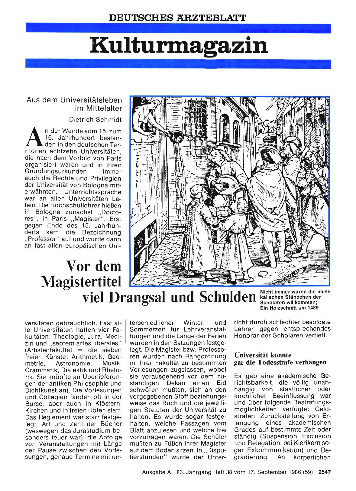 Vorschauseite 1: Vor dem Magistertitel viel Drangsal und Schulden