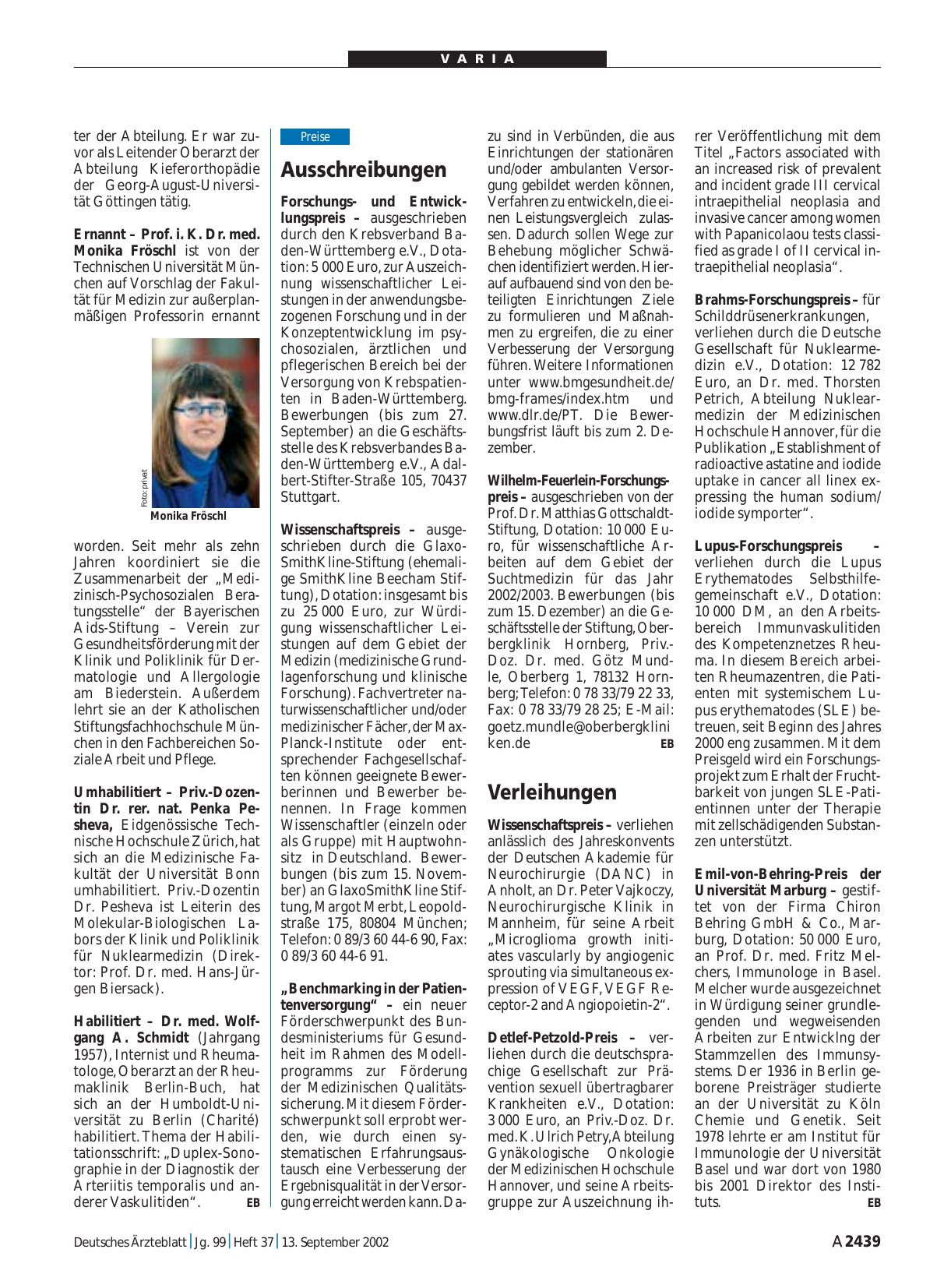 Vorschauseite 1: Ausschreibungen