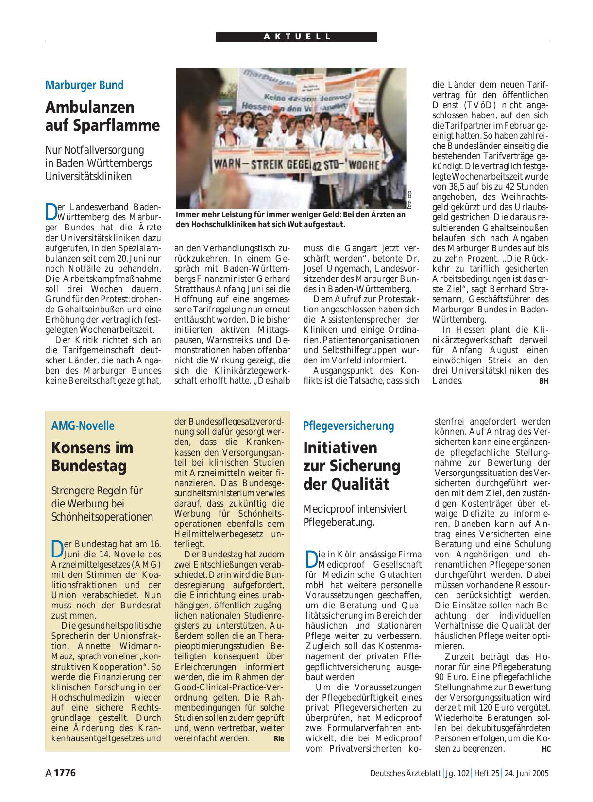 Vorschauseite 1: AMG-Novelle: Konsens im Bundestag