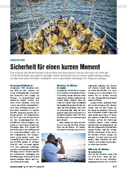 Vorschauseite 1: Seenotrettung: Sicherheit für einen kurzen Moment