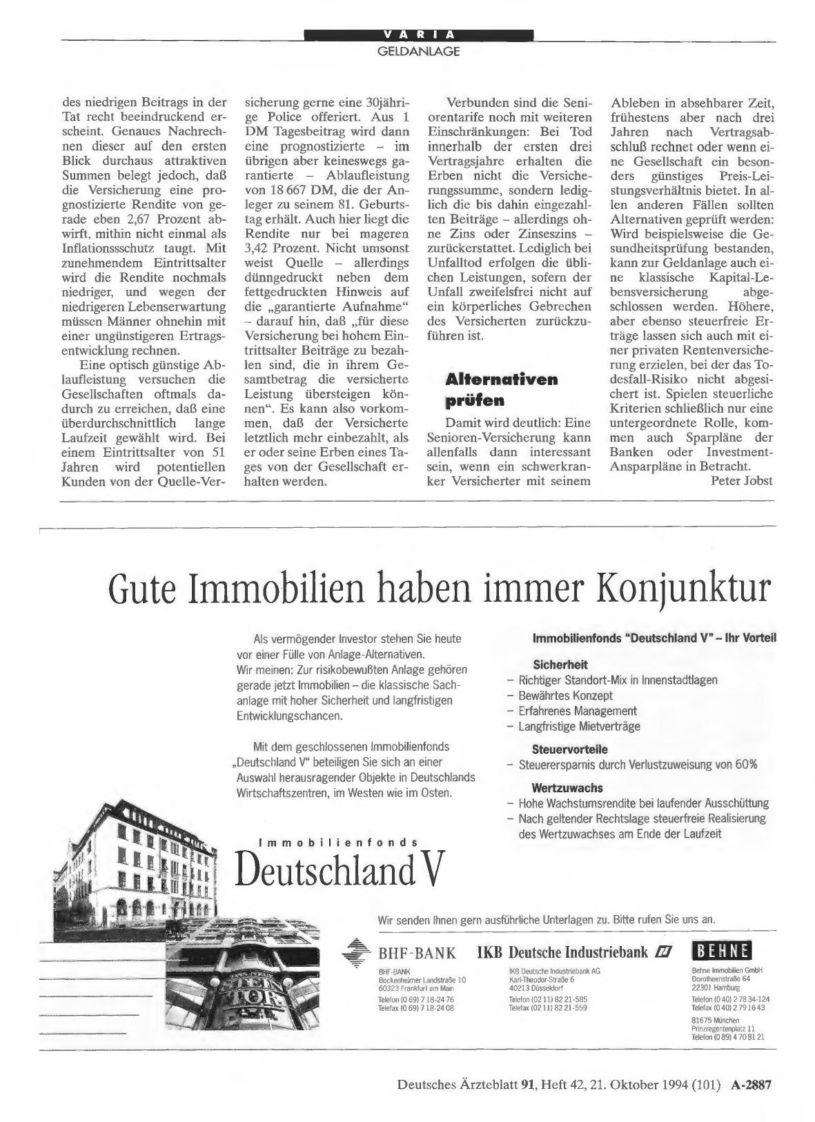 Vorschauseite 1: Immobilien: Kommt jetzt die große Baisse?