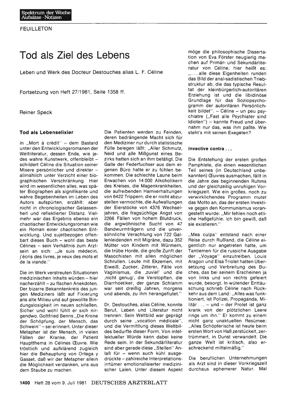 Vorschauseite 1: Tod als Ziel des Lebens