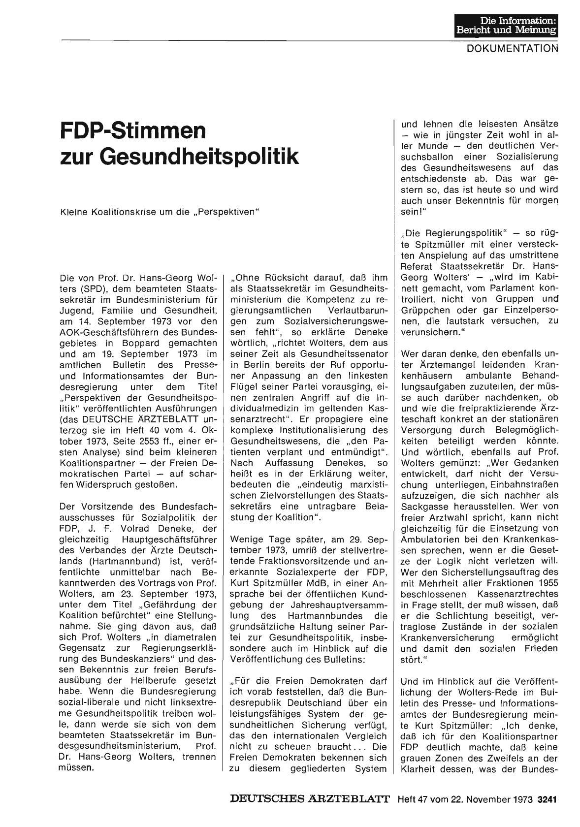 Vorschauseite 1: FDP-Stimmen zur Gesundheitspolitik