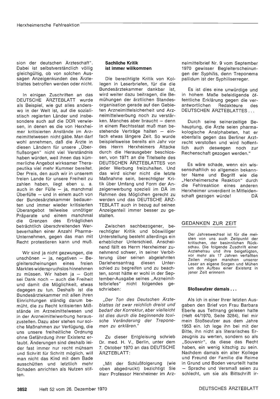 Vorschauseite 1: Gedanken zur Zeit: Stoßseufzer damals. ..