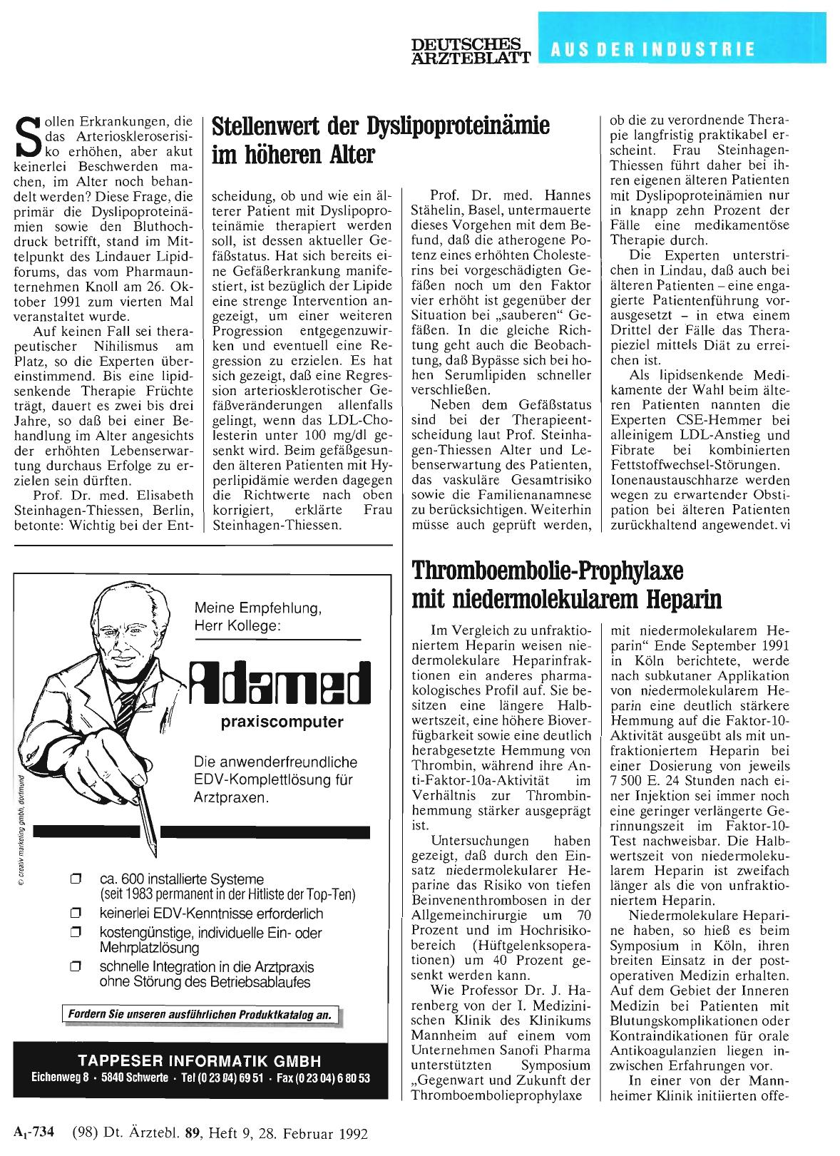 Vorschauseite 1: Thromboembolie-Prophylaxe mit niedermolekularem Heparin