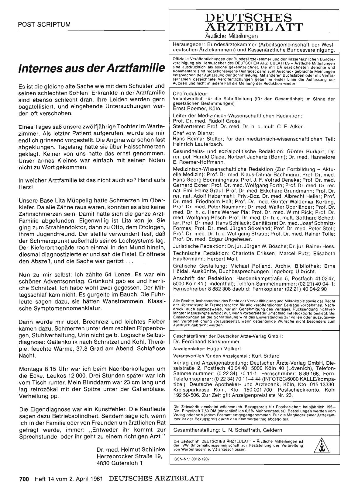 Vorschauseite 1: Internes aus der Arztfamilie