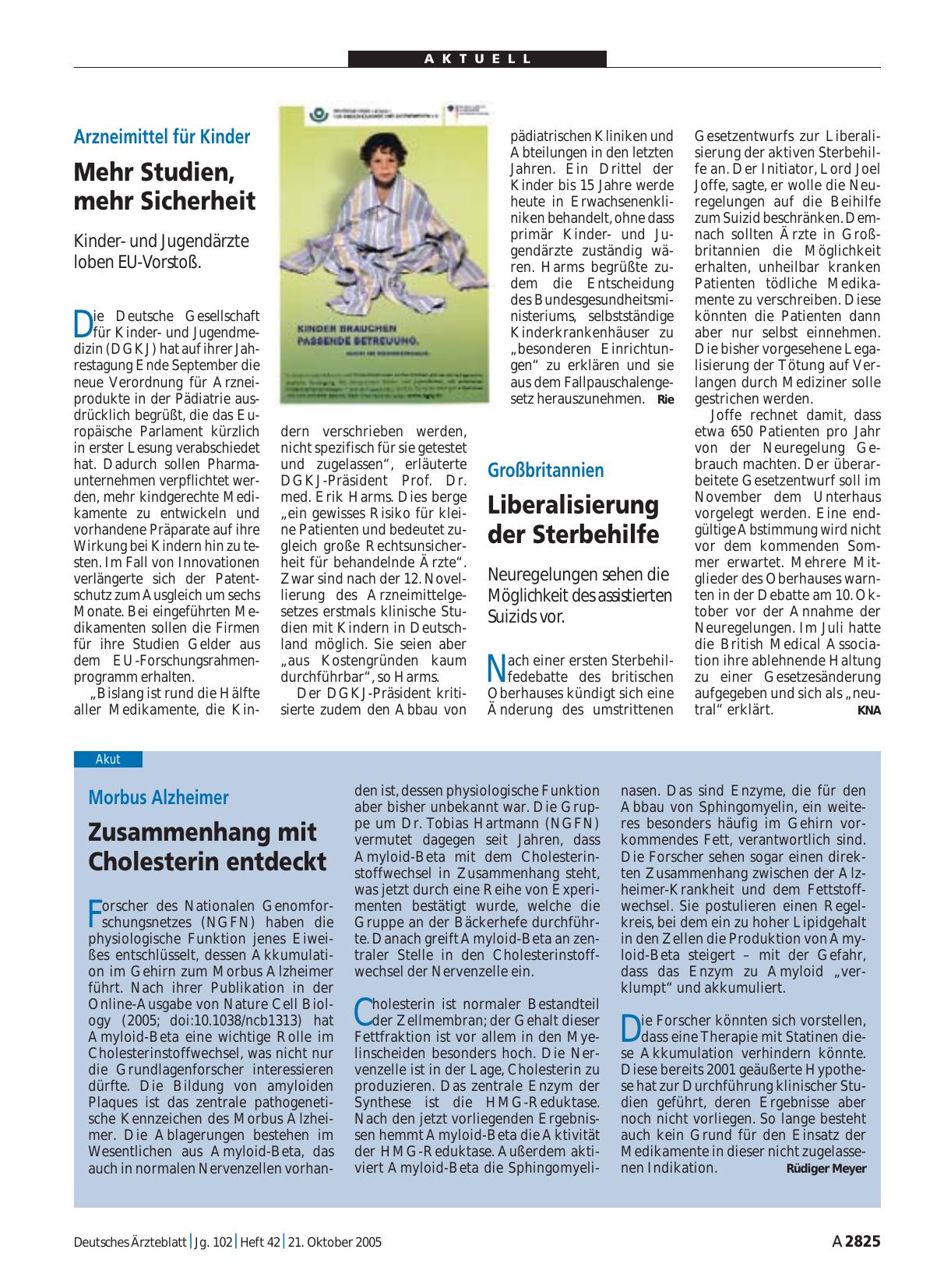 Vorschauseite 1: Arzneimittel für Kinder: Mehr Studien, mehr Sicherheit
