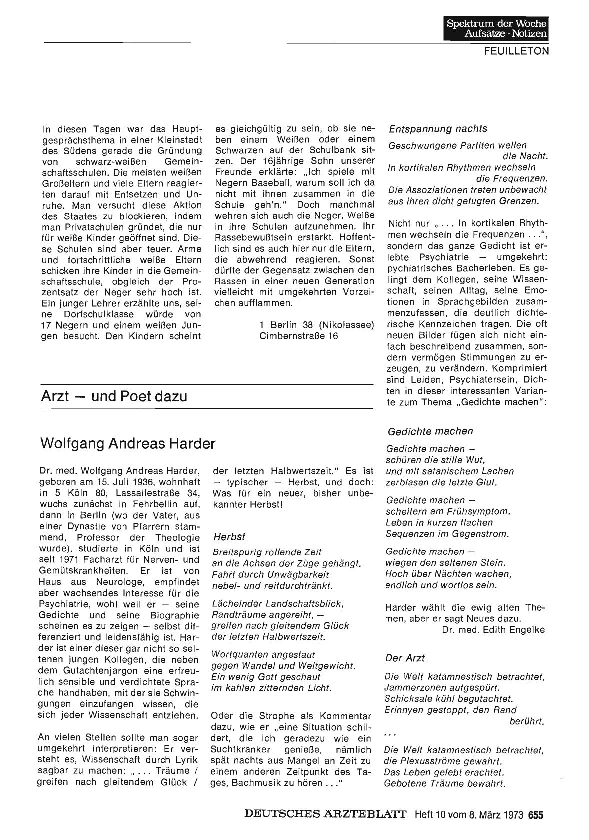 Vorschauseite 1: Wolfgang Andreas Harder