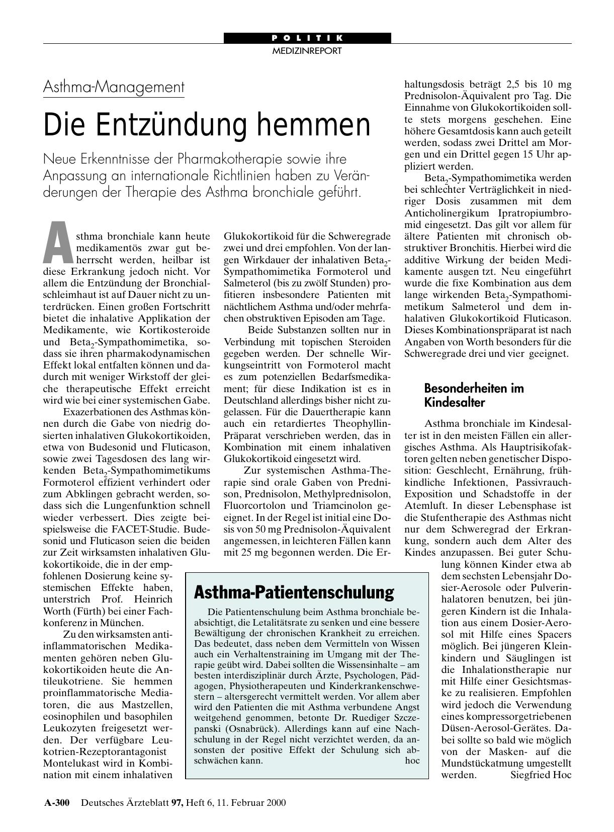 Vorschauseite 1: Asthma-Patientenschulung