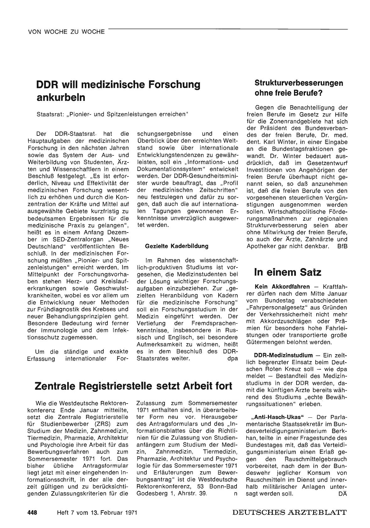 Vorschauseite 1: Zentrale Registrierstelle setzt Arbeit fort