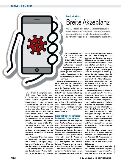 Vorschauseite 1: Pandemie-Apps: Breite Akzeptanz
