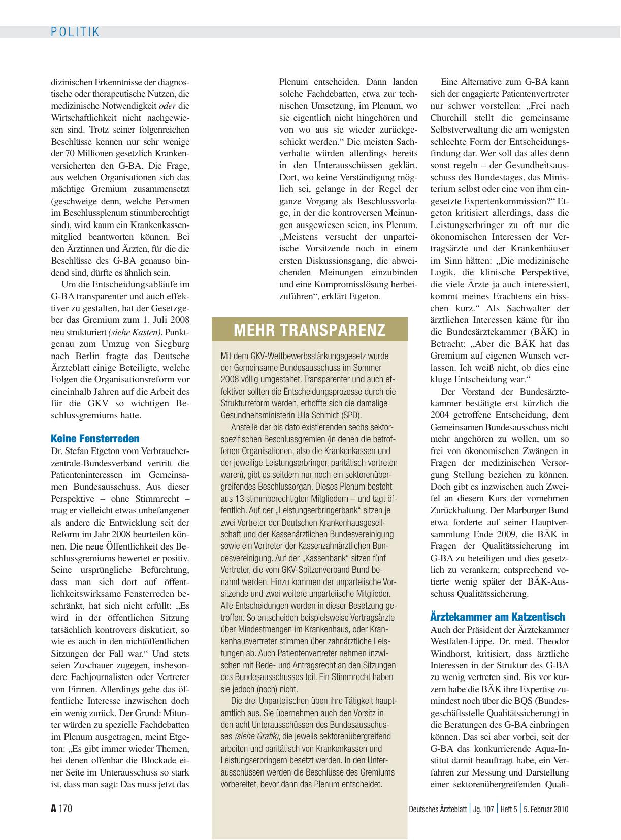 Vorschauseite 2: Gemeinsamer Bundesausschuss: Mit Macht ins Zentrum