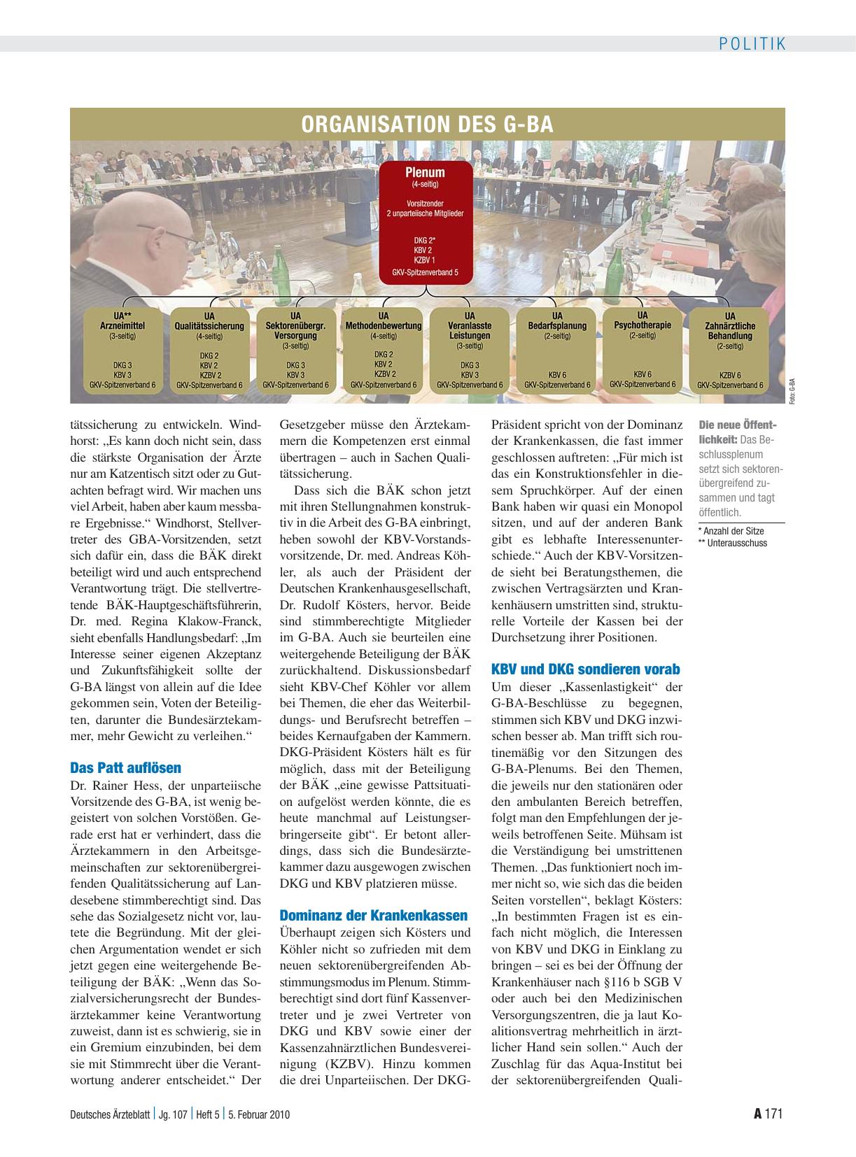 Vorschauseite 3: Gemeinsamer Bundesausschuss: Mit Macht ins Zentrum