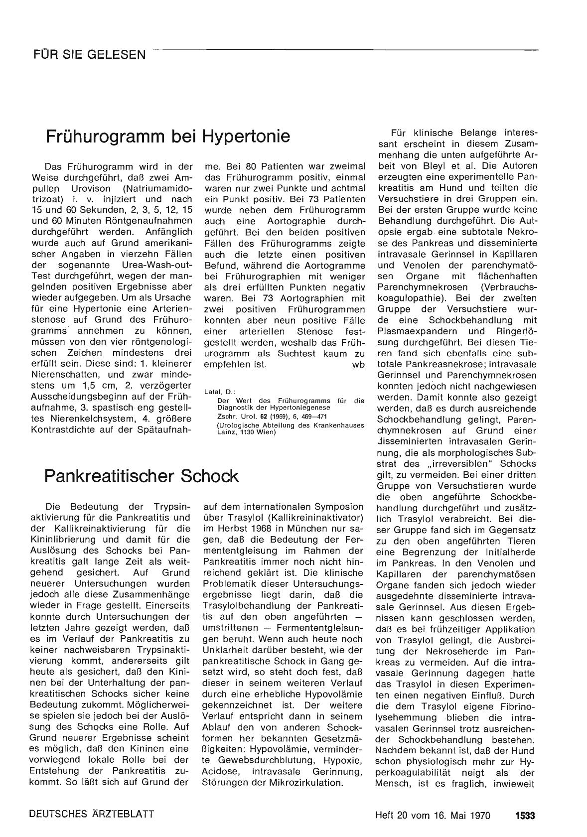 Vorschauseite 1: Pankreatitischer Schock