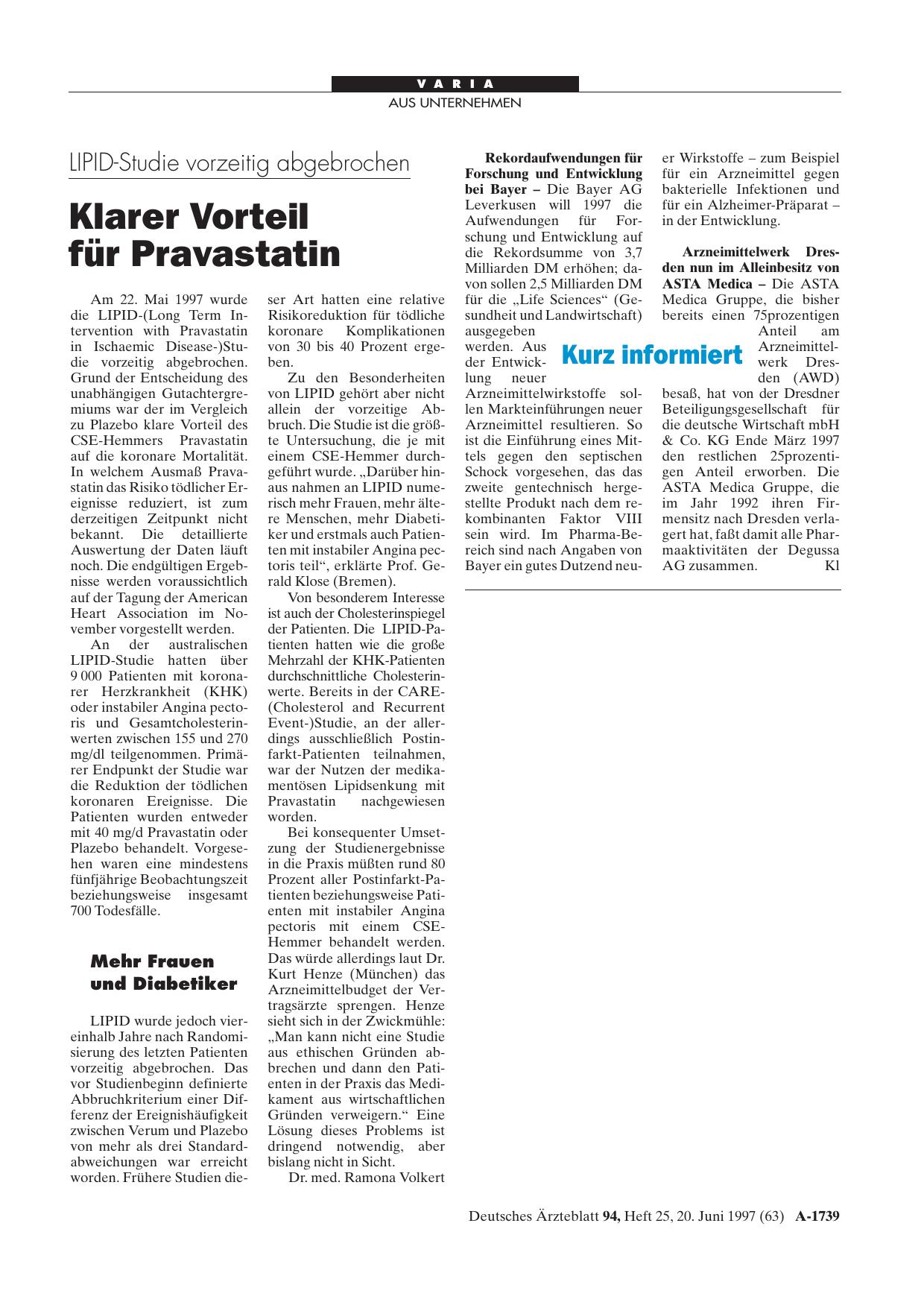 Vorschauseite 1: Kurz informiert
