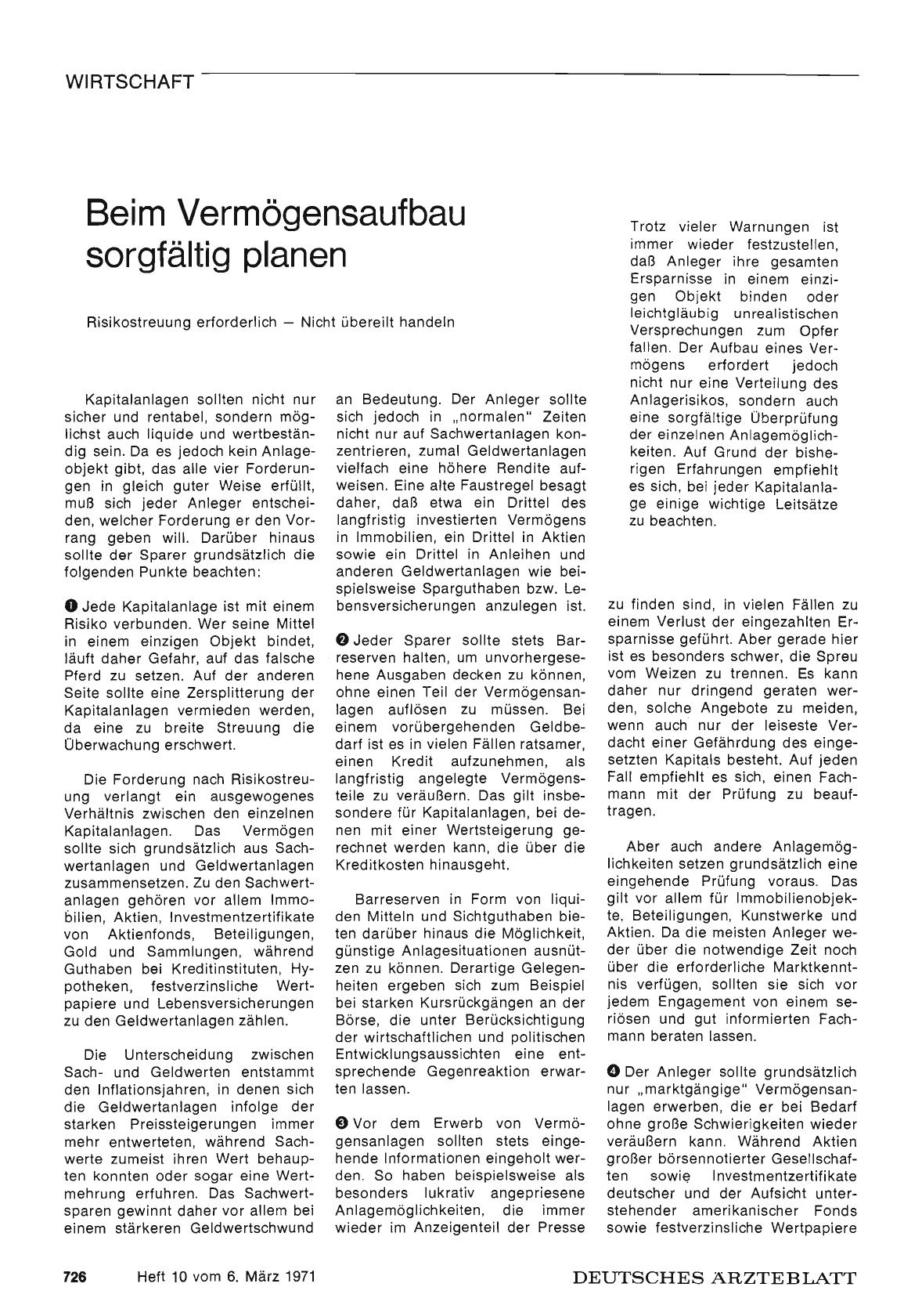 Vorschauseite 1: Beim Vermögensaufbau sorgfältig planen