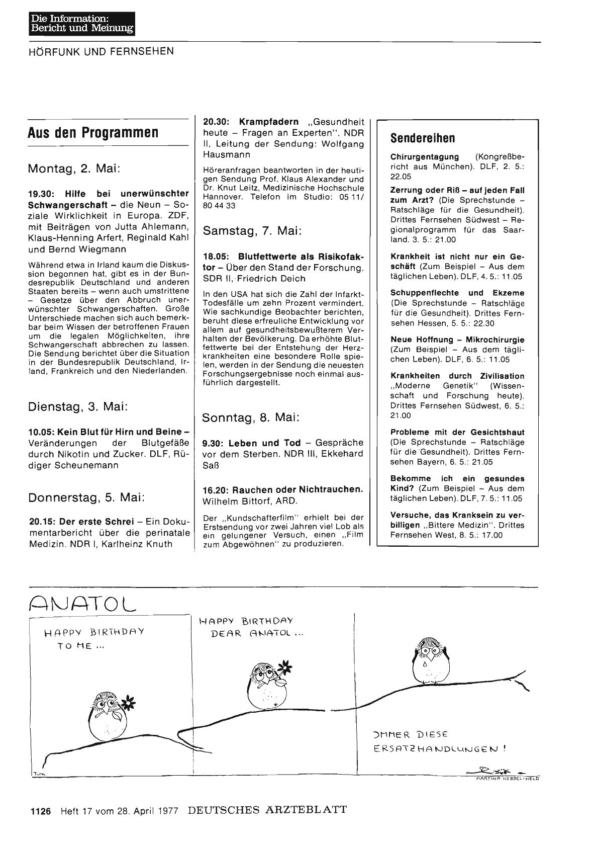 Vorschauseite 1: Aus den Programmen