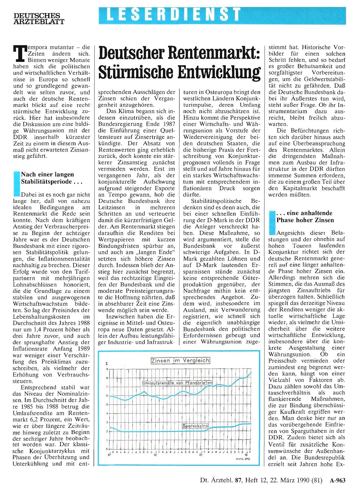 Vorschauseite 1: Deutscher Rentenmarkt: Stürmische Entwicklung